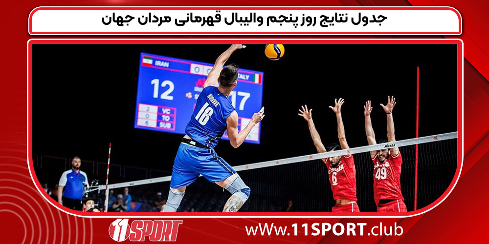 جدول نتایج روز پنجم والیبال قهرمانی مردان جهان