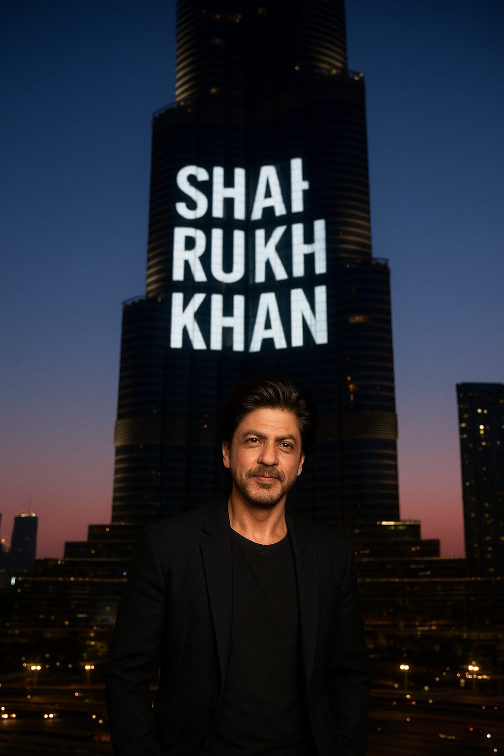  مجسمه شاهرخ‌خان در ورودی برج دبی