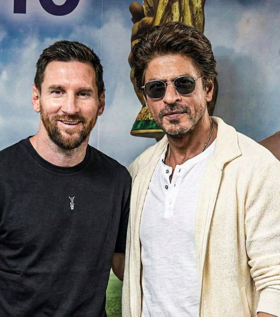 عکس یادگاری مسی با ستاره بالیوود شاهرخ خان عکس یادگاری مسی با ستاره بالیوود شاهرخ خان